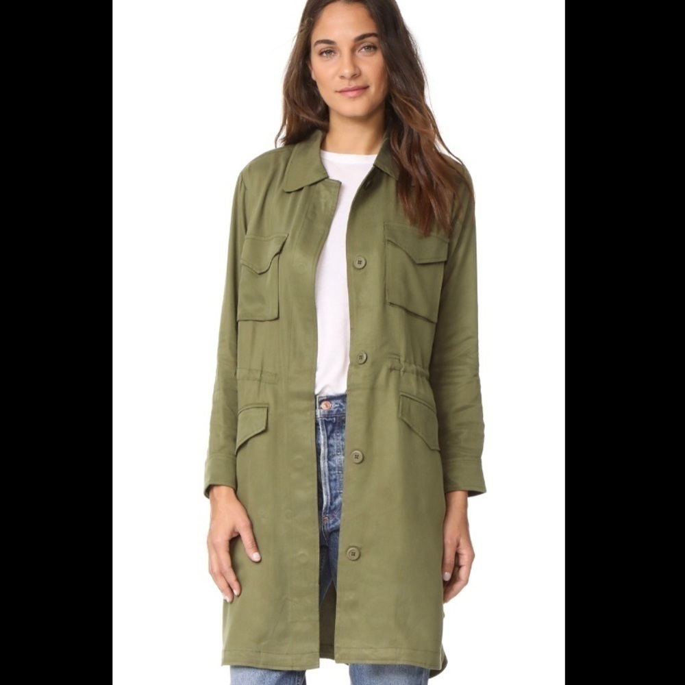 New Size M Bb Dakota Averie Drawstring Waist Military Coat NWT